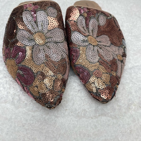 Birdies The Dove Pink Petal Sequin Slides Shoes Flats Women’s Size 8.5 EUC - Picture 3 of 12